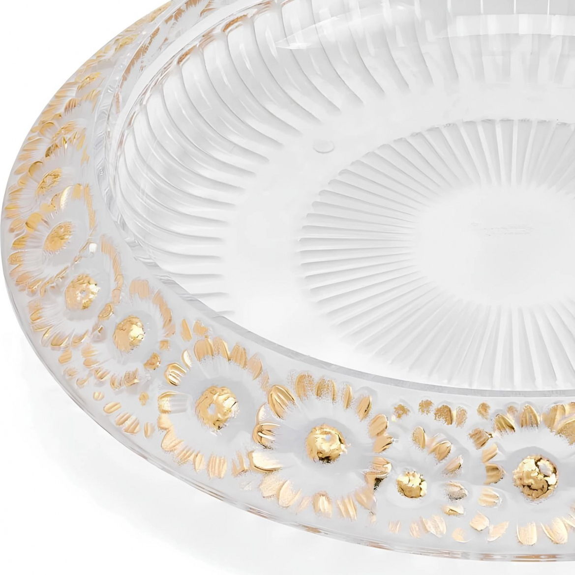 Чаша для фруктов Marguerites 36 см позолота, хрусталь Lalique 10205300