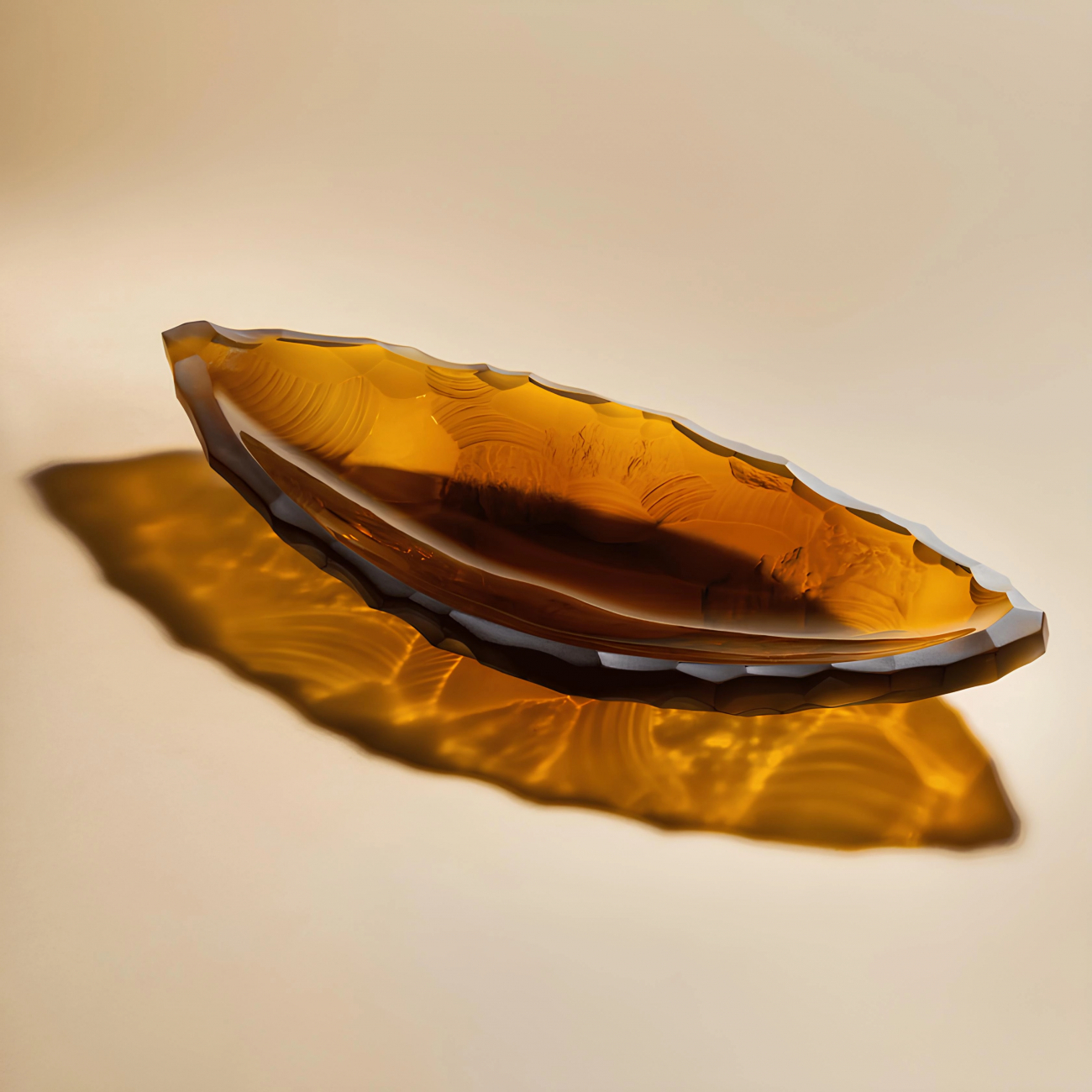 Блюдо для фруктов Silex 45.8х19.5 см янтарное, хрусталь Lalique 10847700