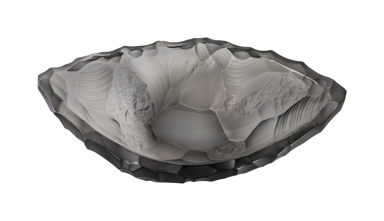 Блюдо для фруктов Silex 22х12 см серое, хрусталь Lalique 10847500