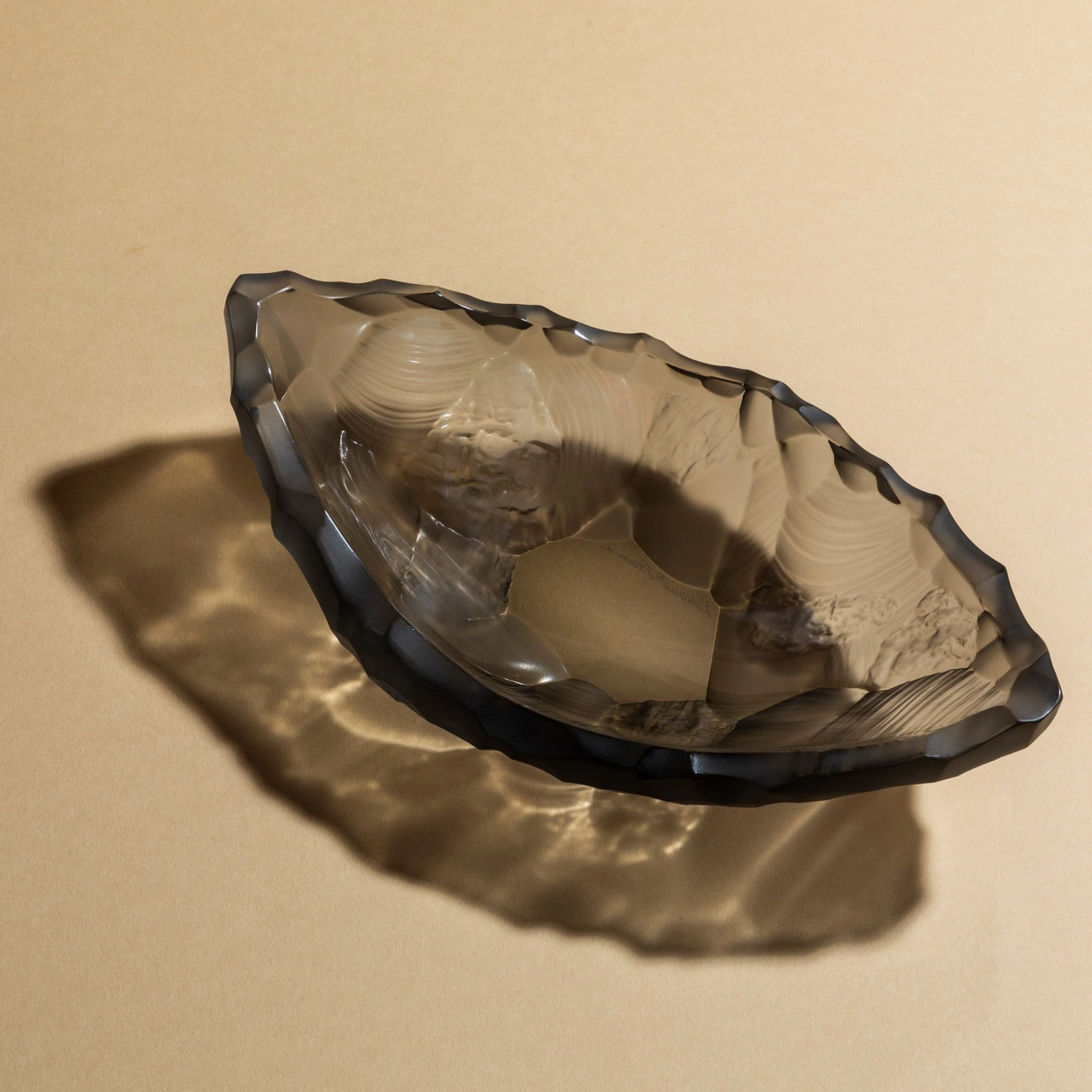 Блюдо для фруктов Silex 22х12 см серое, хрусталь Lalique 10847500