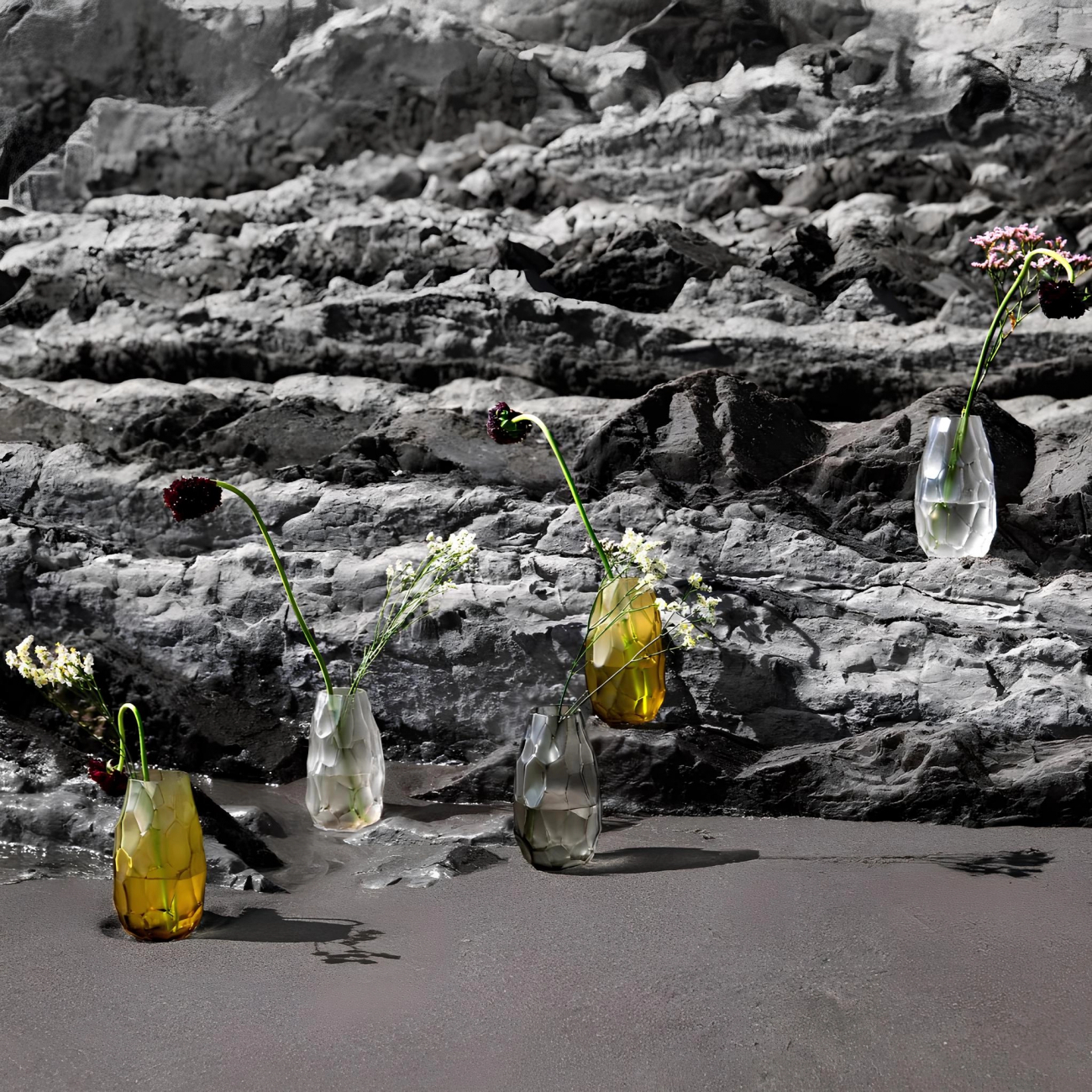 Ваза для цветов Silex 14 см жёлтая, хрусталь Lalique 10846200