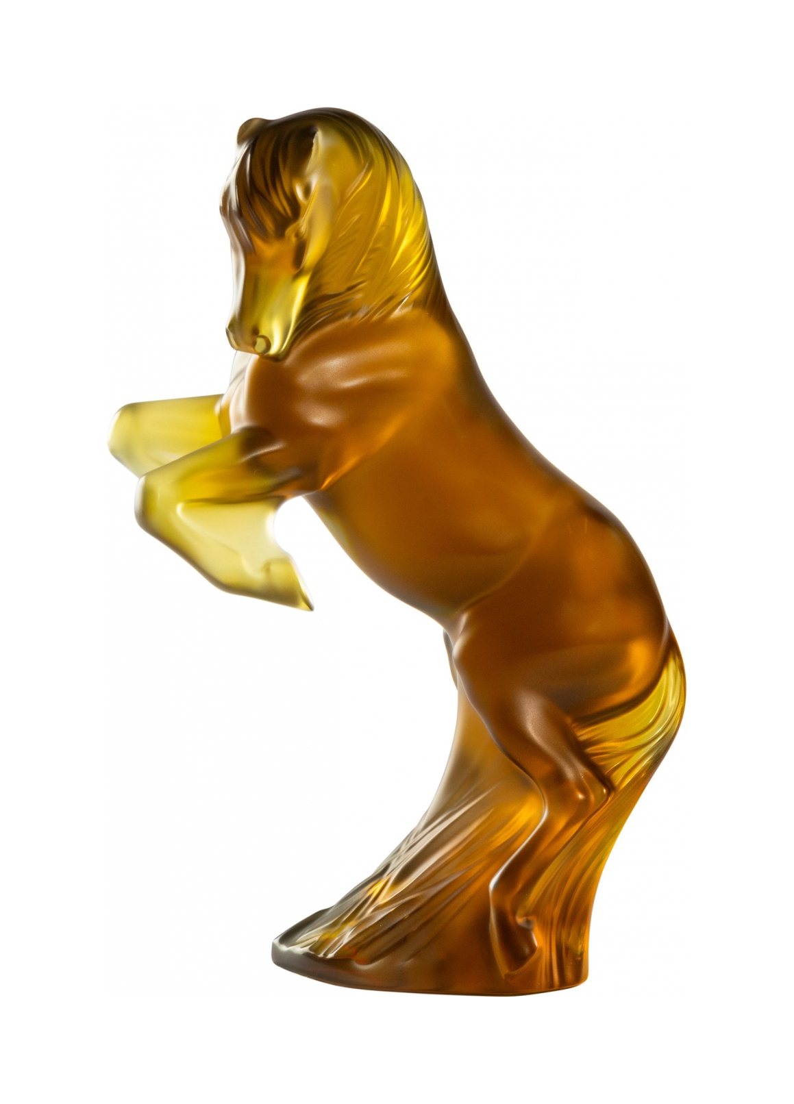 Скульптура Гарцующий конь 16.1 см хрусталь янтарный