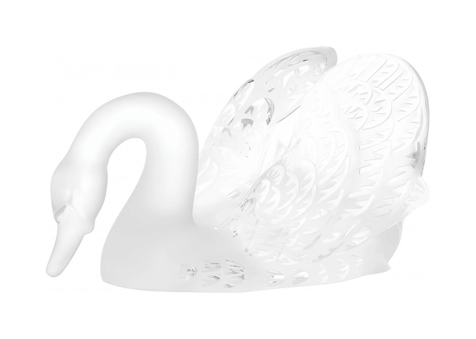 Скульптура Лебедь с опущенной головой прозрачный, хрусталь