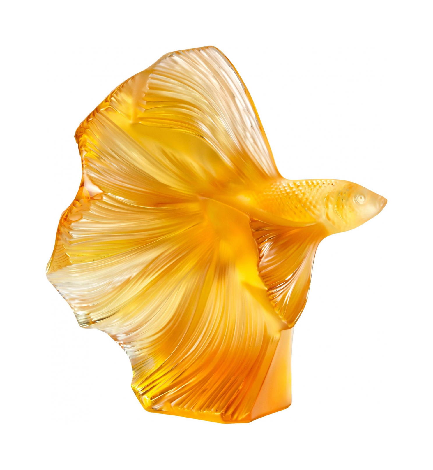 Статуэтка Fighting Fish 26 см янтарная, хрусталь Lalique 10685300
