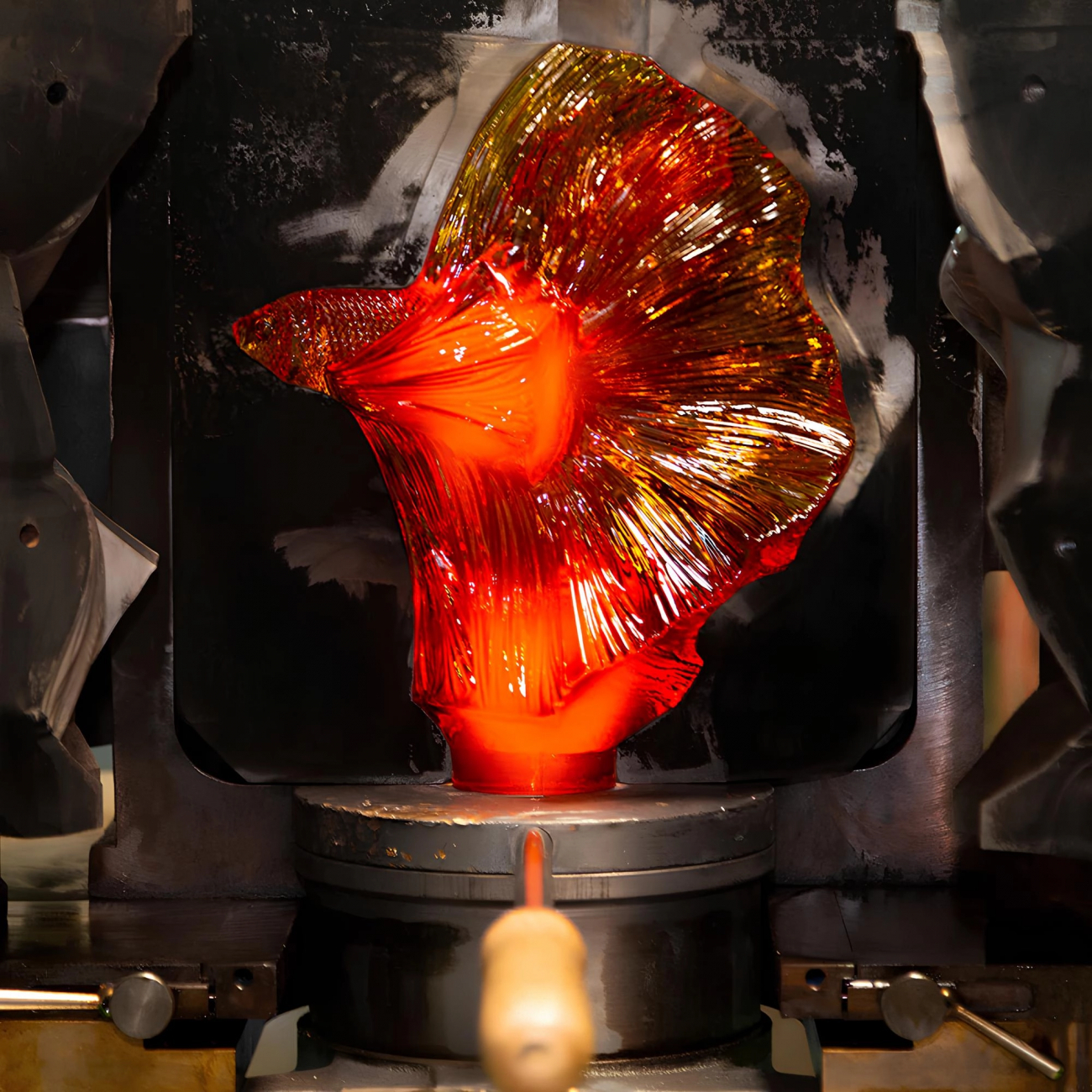 Статуэтка Fighting Fish 26 см янтарная, хрусталь Lalique 10685300