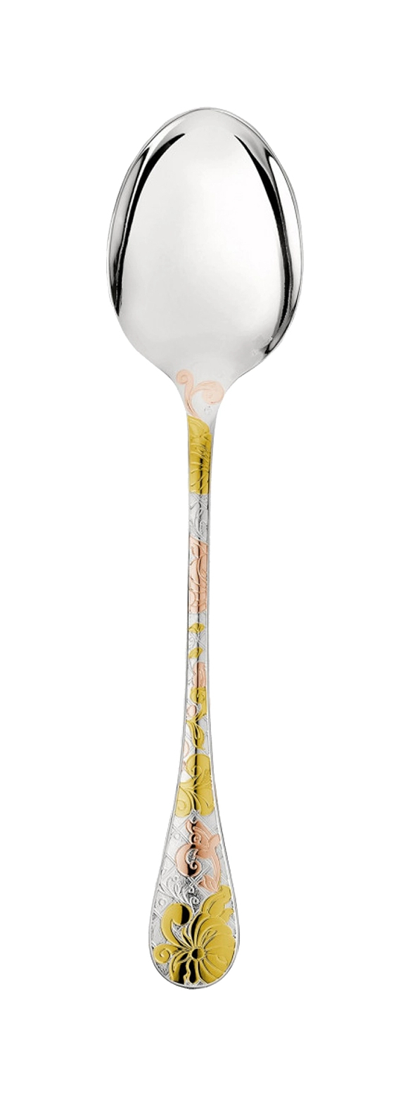 Ложка сервировочная JARDIN D`EDEN 25.5 см посеребрение, розовая и желтая позолота