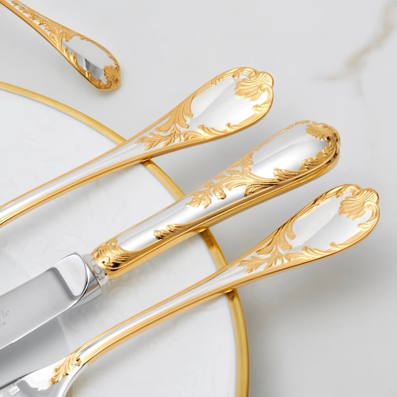 Ложка столовая MARLY 21 см посеребрение, позолота – 2