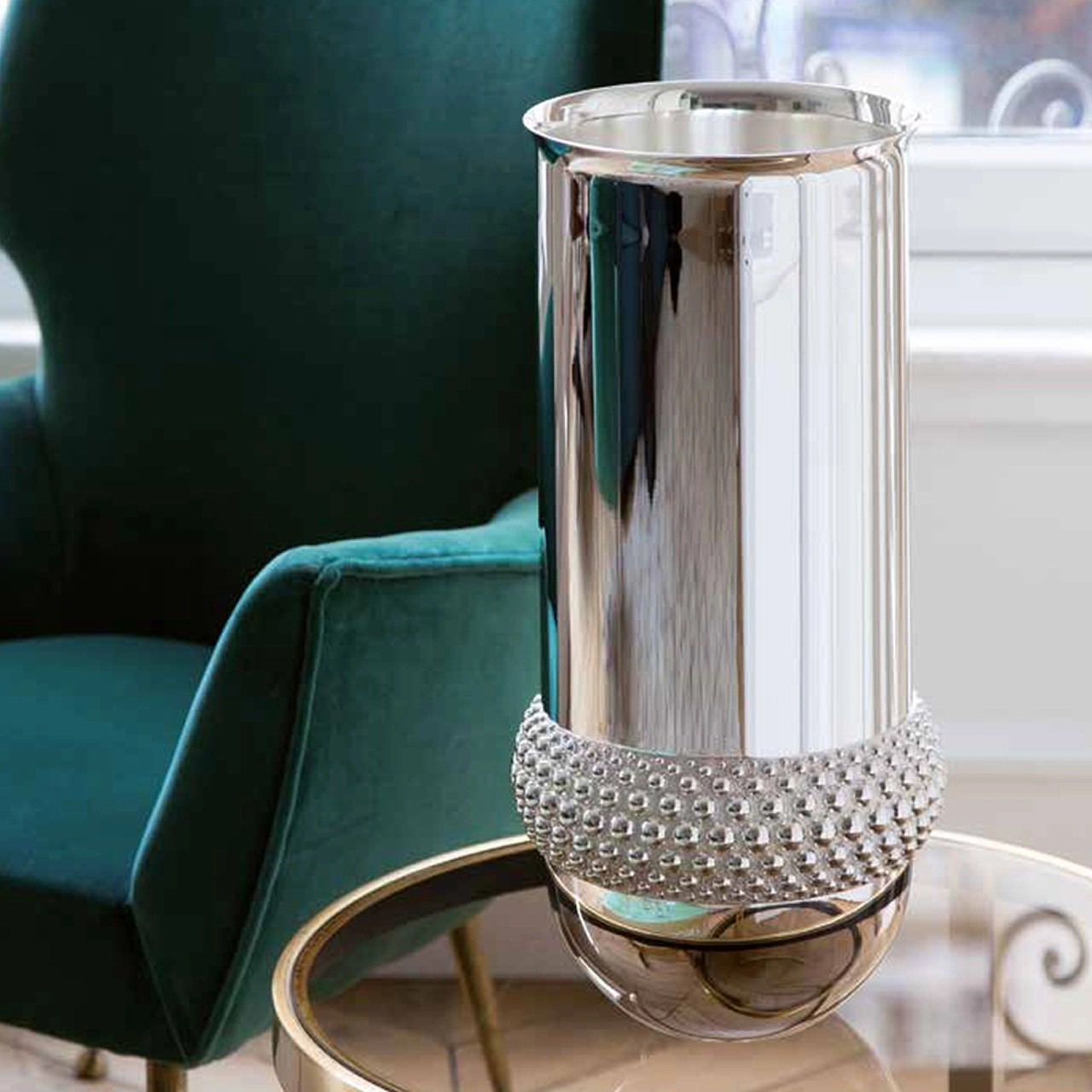 Ваза для цветов PERLES 43 см посеребрение – 2