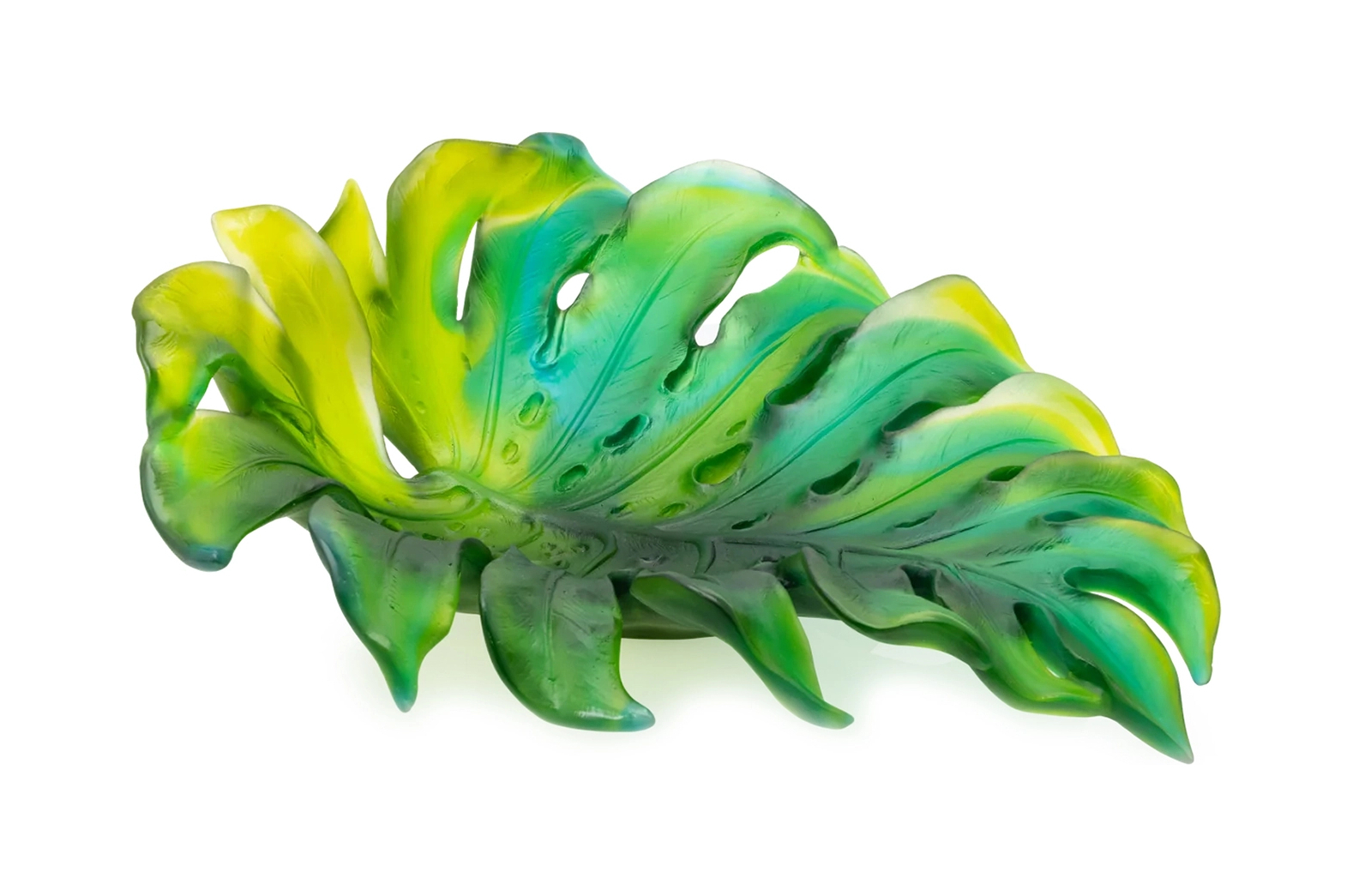 Блюдо сервировочное MONSTERA 40 см хрусталь зеленое