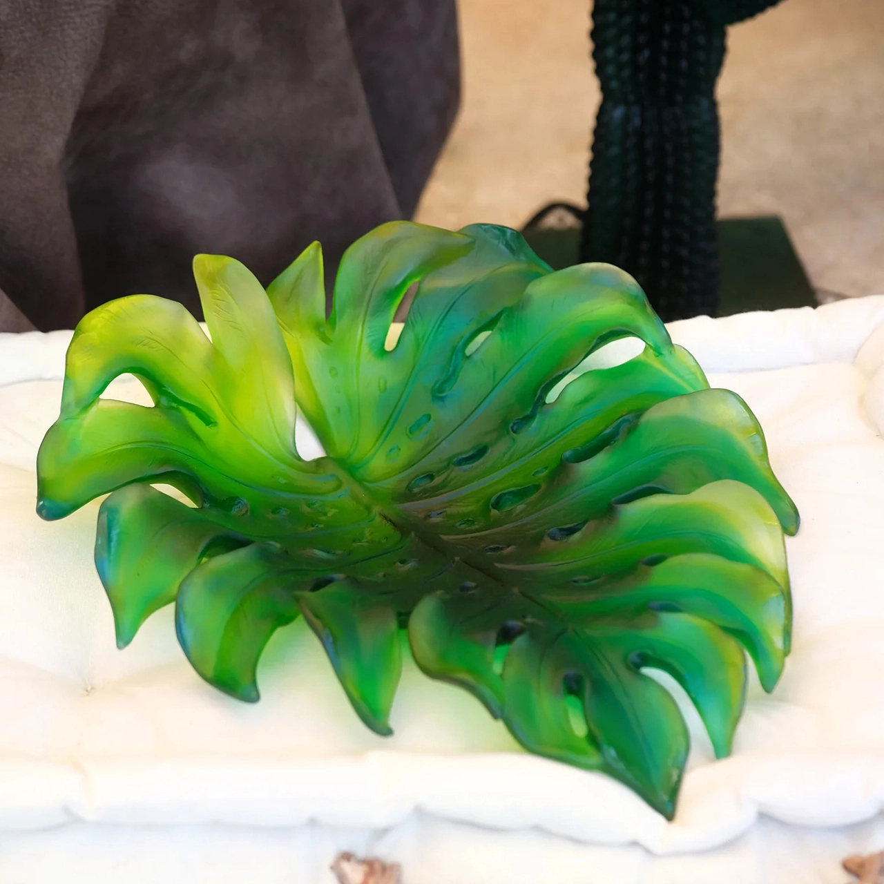 Блюдо сервировочное MONSTERA 40 см хрусталь зеленое – 2