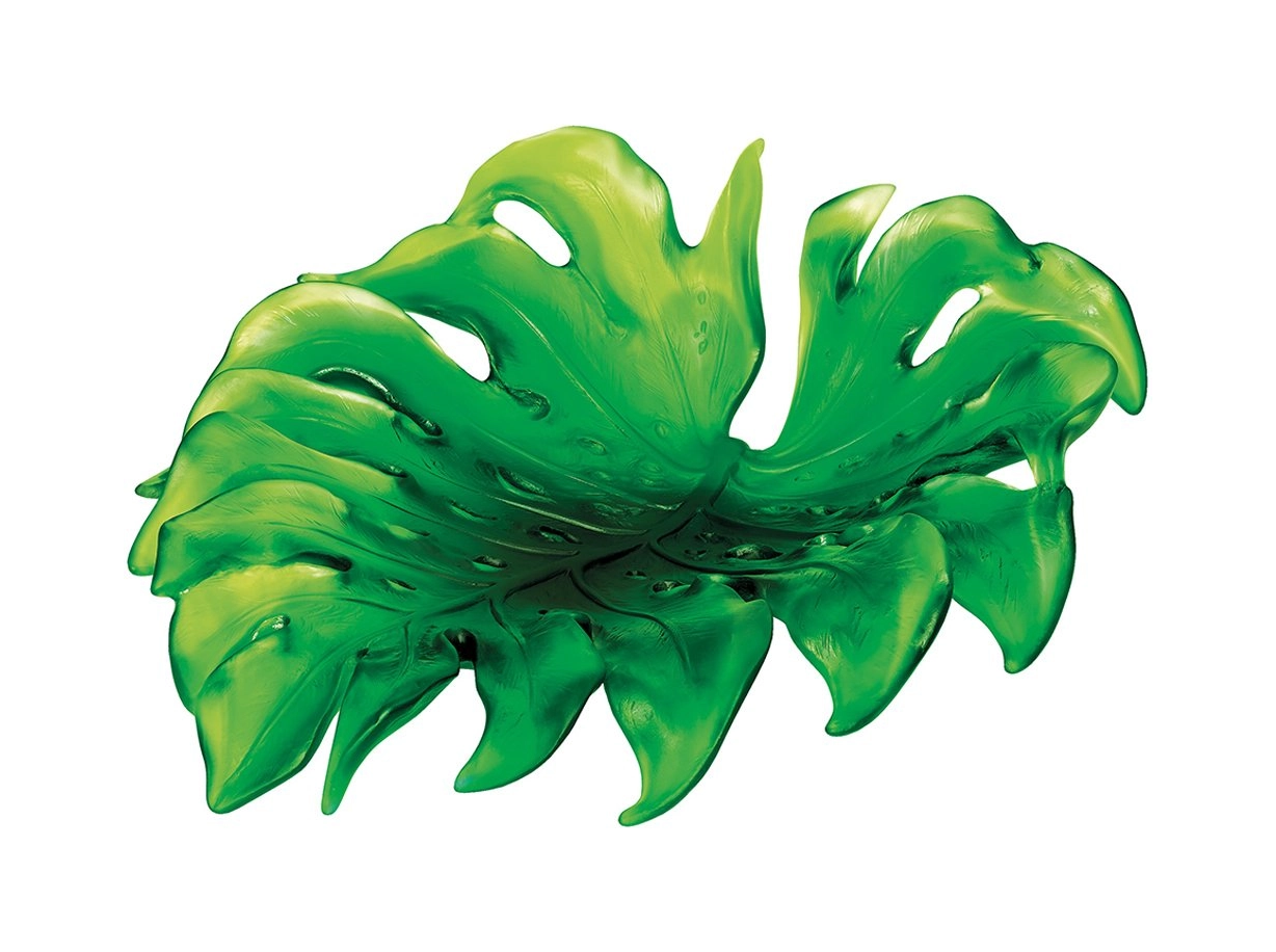 Блюдо сервировочное MONSTERA 40 см хрусталь зеленое Daum 05550