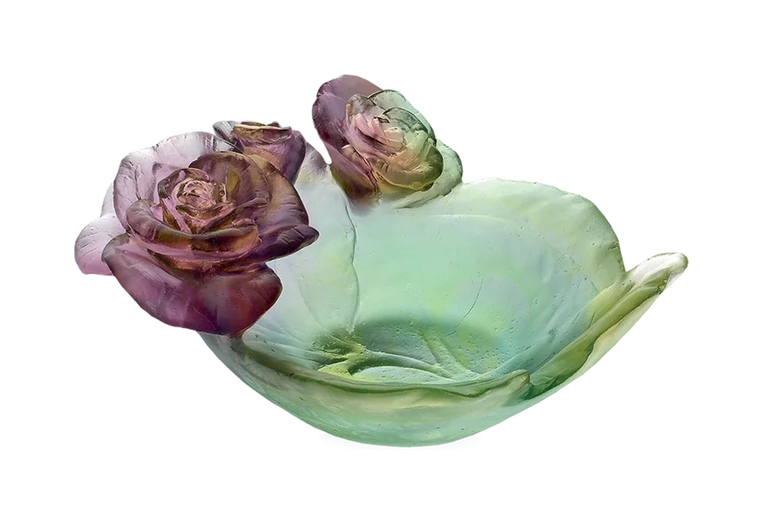 Мелочница Daum ROSE PASSION хрусталь зеленая