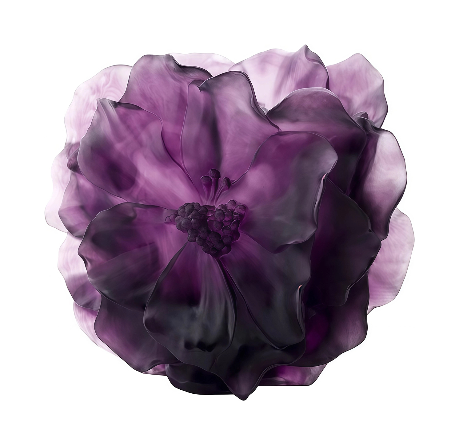 Ваза для цветов Daum CAMELIA 28 см хрусталь фиолетовая