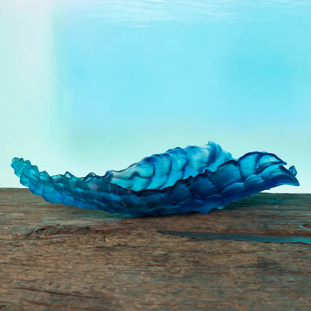 Блюдо сервировочное CORAL SEA 71.5 см хрусталь синее Daum 05709