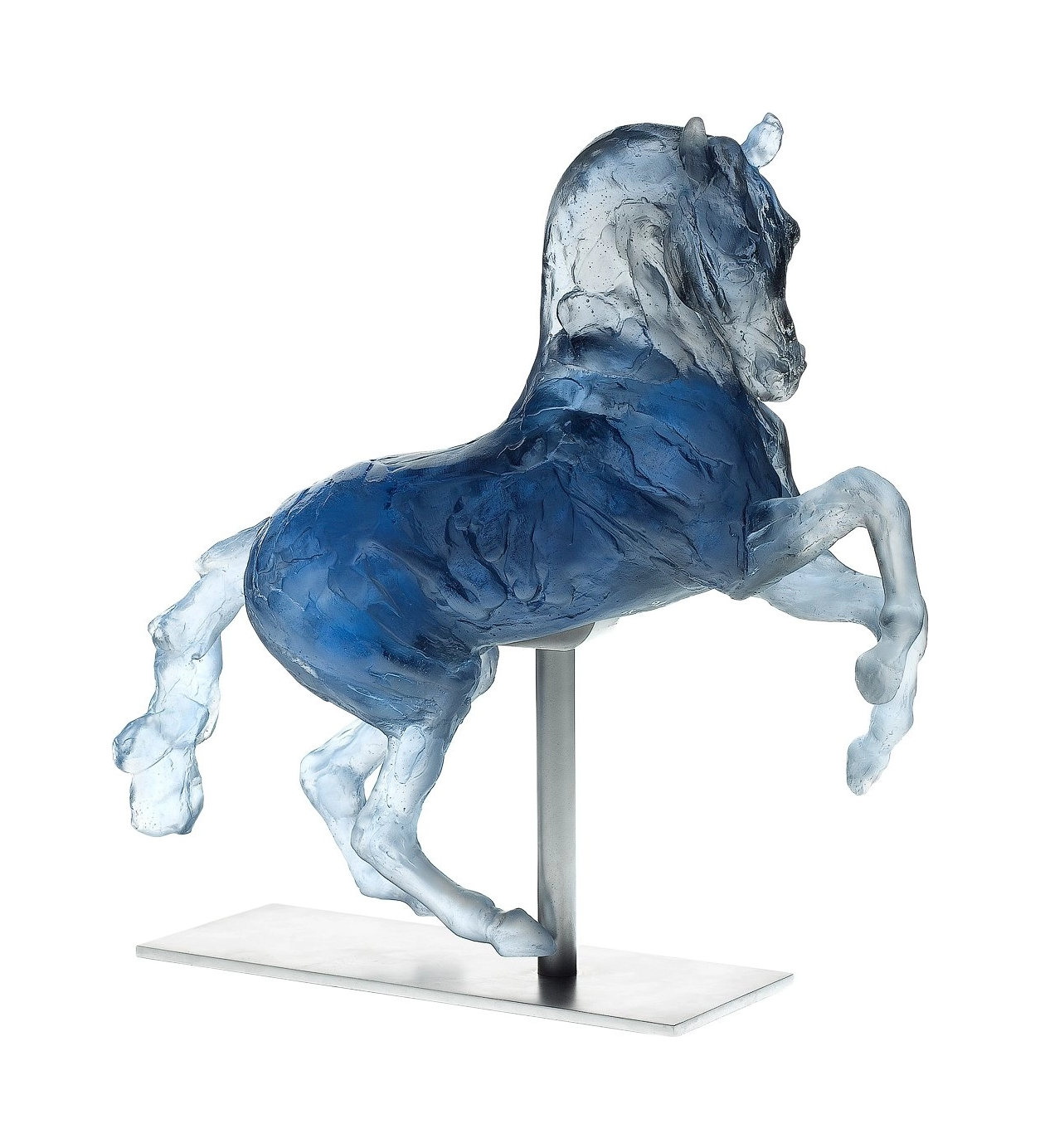 Скульптура Лошадь Александра Македонского 37 см хрусталь синяя