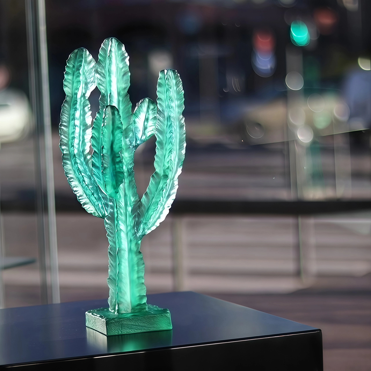 Скульптура JARDIN DE CACTUS Кактус 35 см хрусталь зеленый – 2
