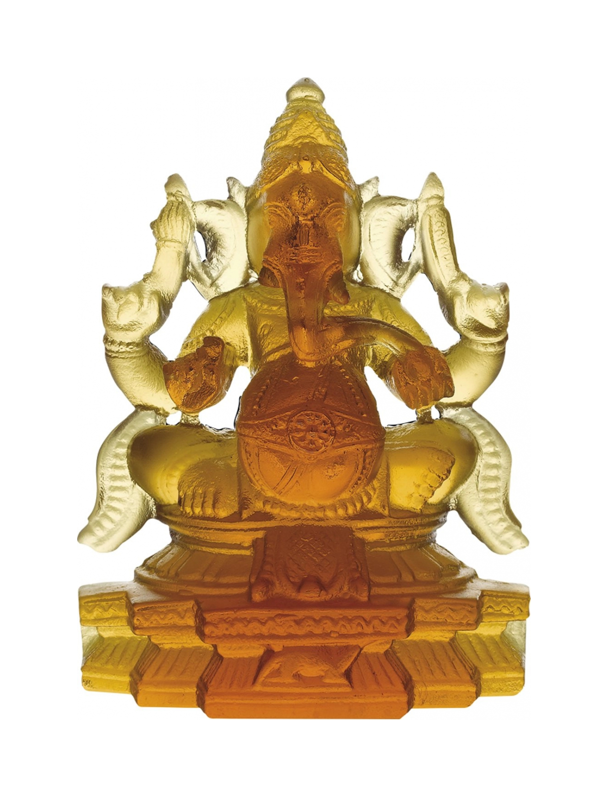 Скульптура Ganesha Ганеша 14 см хрусталь янтарная
