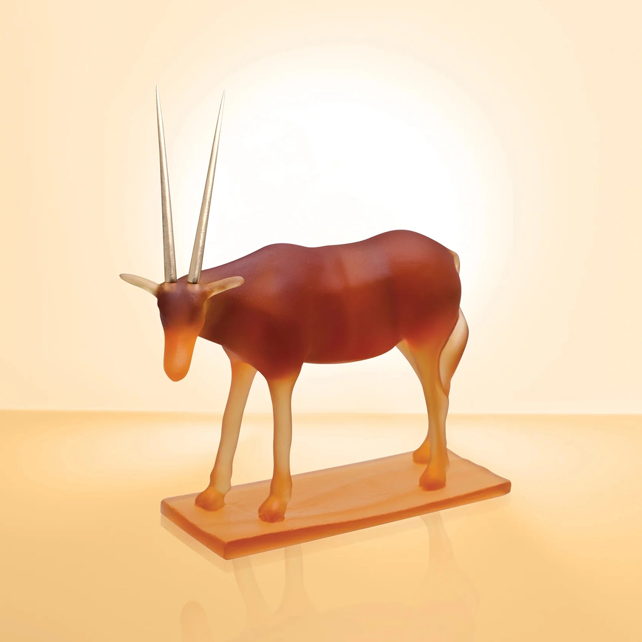 Скульптура ORYX 20 см хрусталь янтарная – 2