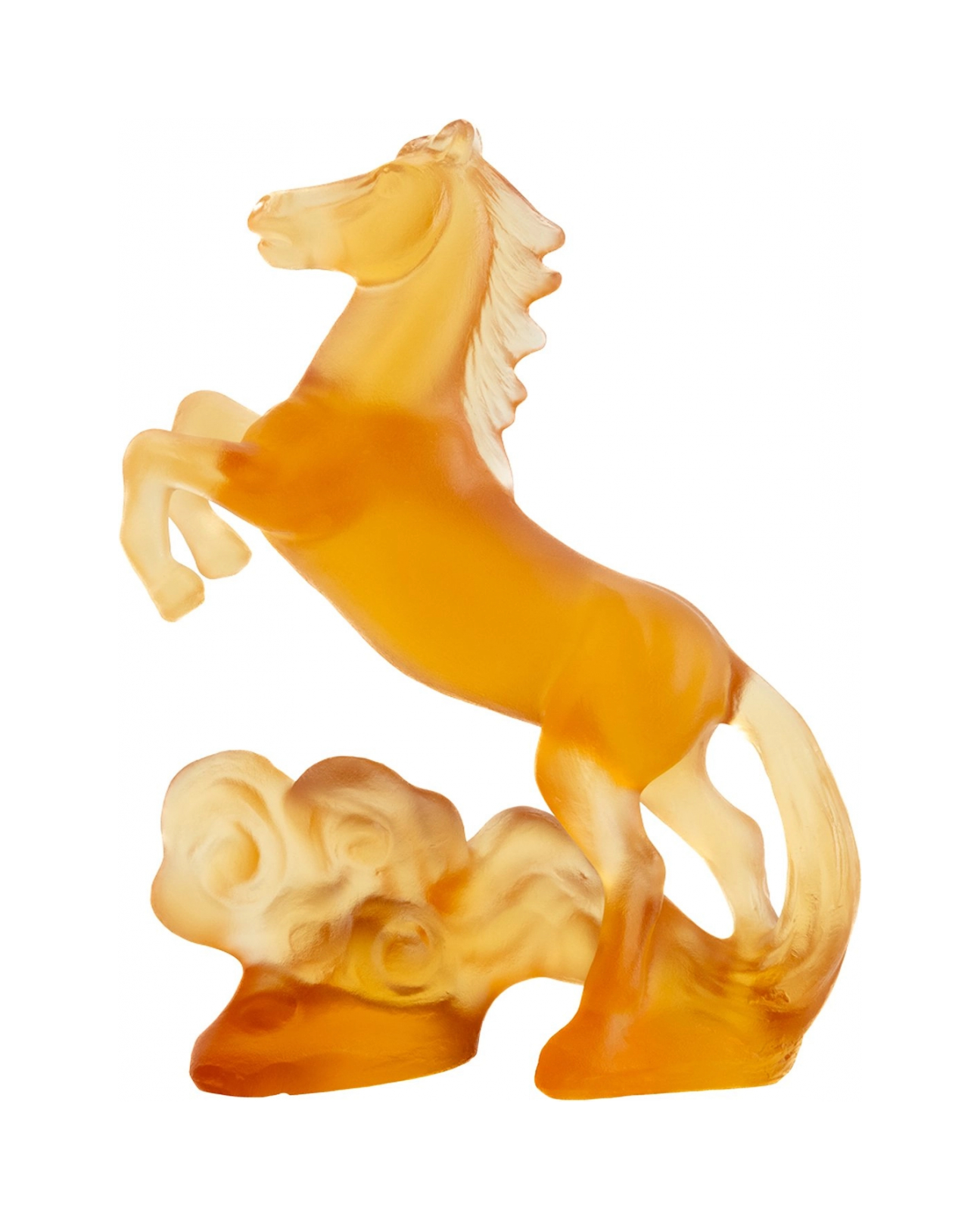 Скульптура Лошадь 12 см хрусталь янтарная