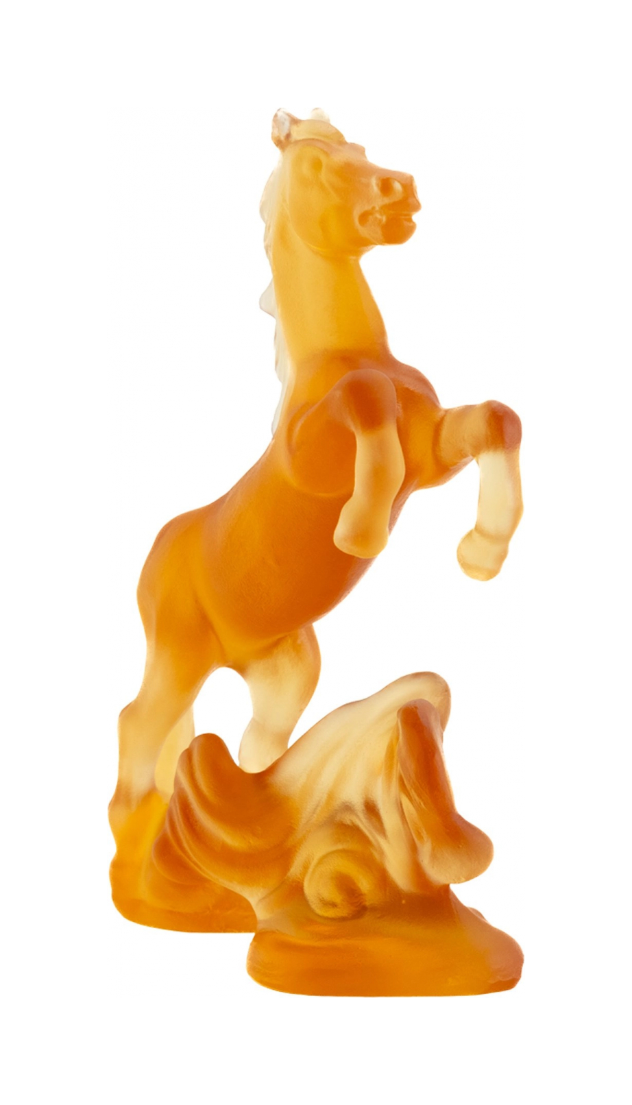 Скульптура Лошадь 12 см хрусталь янтарная Daum 05859-1