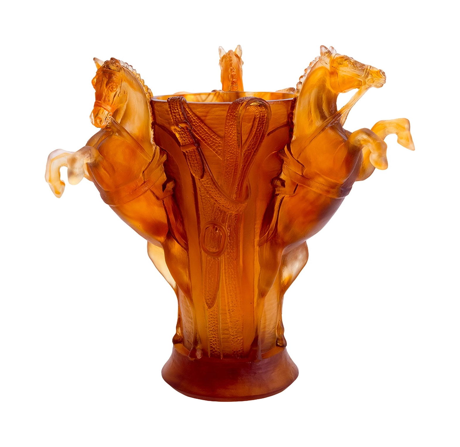 Ваза REVE EQUESTRE 28 см хрусталь янтарная