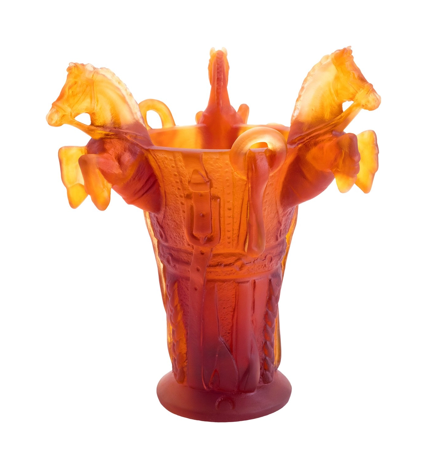 Ваза REVE EQUESTRE 20 см хрусталь янтарная