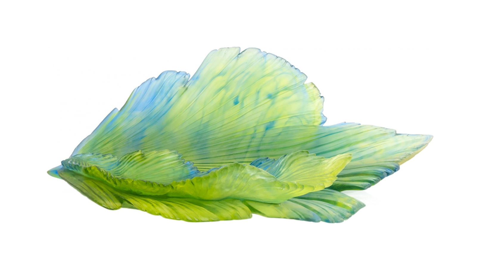 Ваза для фруктов FLEUR DE PAON EXOTIQUE 31.5 см хрусталь зелено-голубая Daum 05695-2