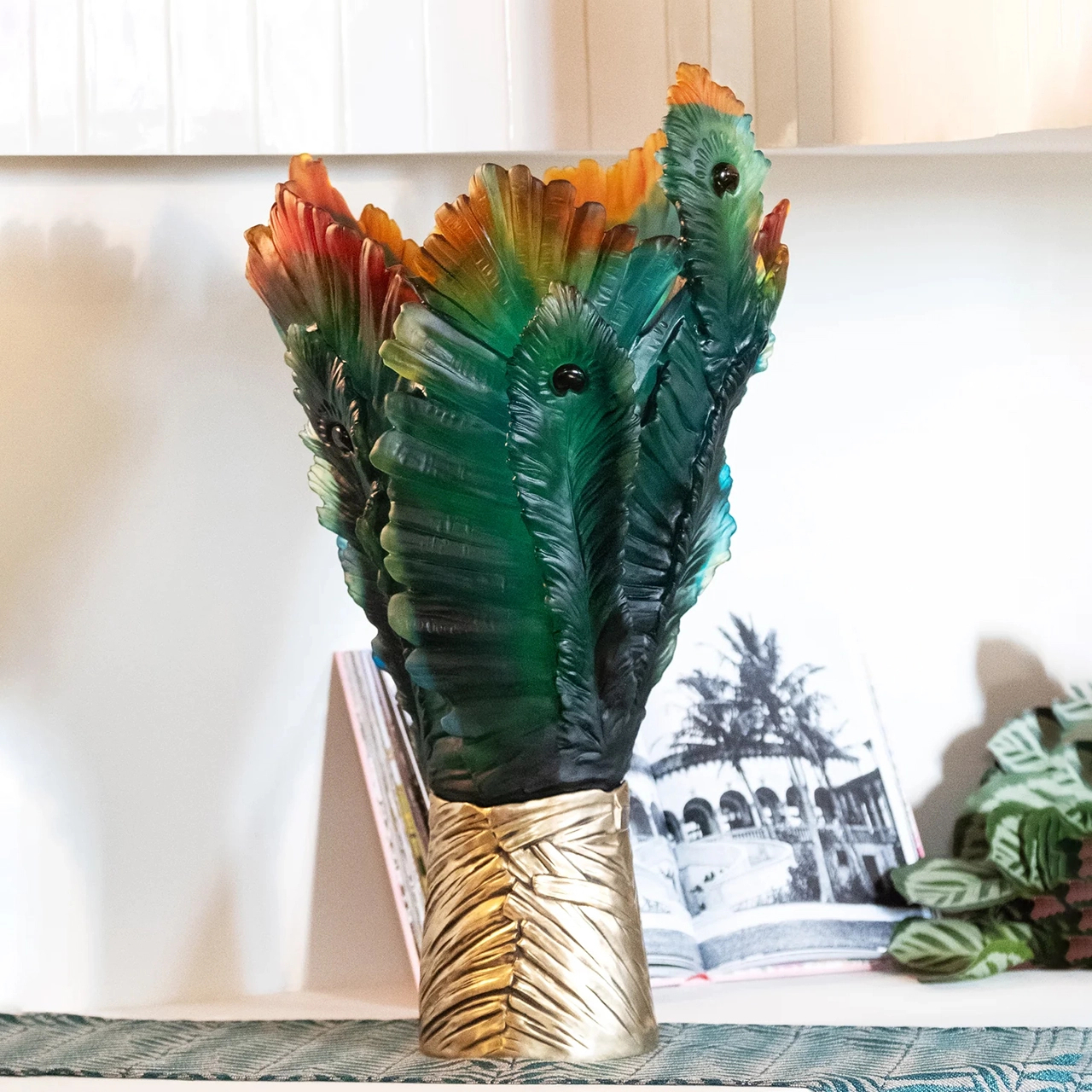 Ваза для цветов FLEUR DE PAON MAGNUM 76 см хрусталь зеленая – 2