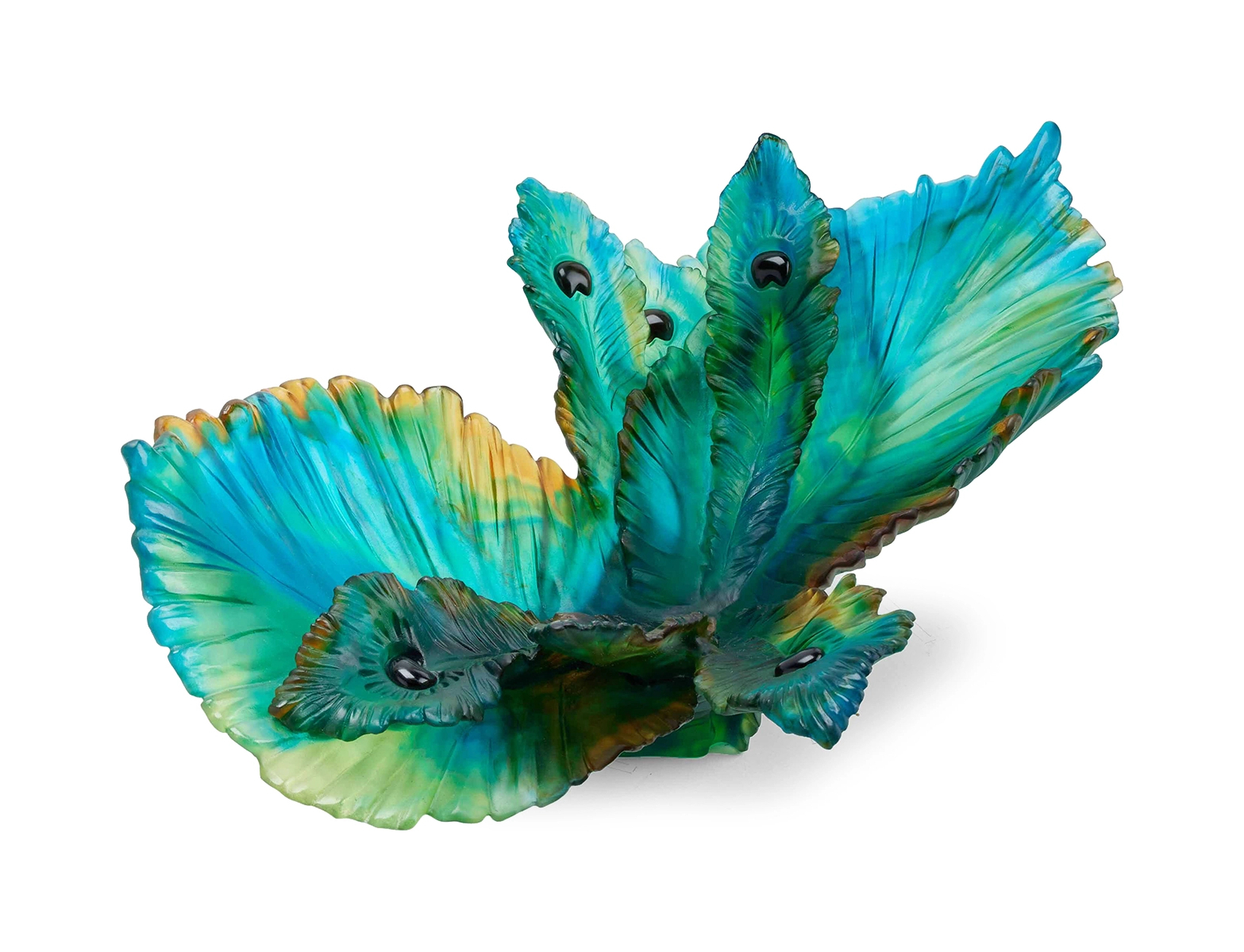 Блюдо сервировочное FLEUR DE PAON 36.5 см хрусталь зеленое Daum 05706