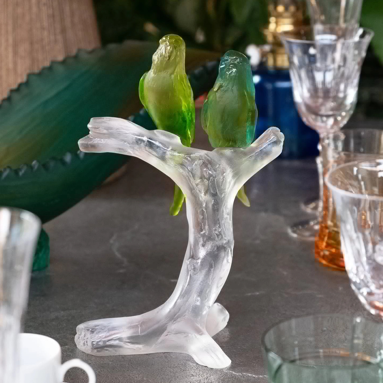 Скульптура BUDGERIGARS Волнистые попугаи 23.5 см хрусталь – 2
