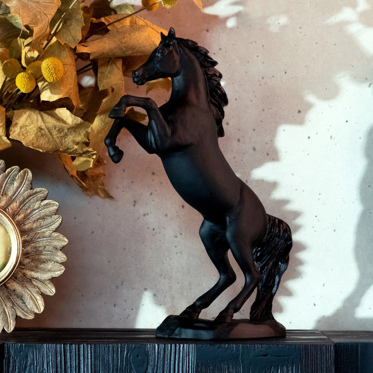 Скульптура Гарцующий конь 37 см хрусталь черный – 2