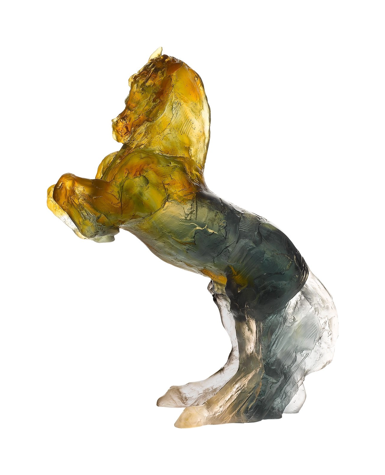 Скульптура BALTHAZAR Лошадь на дыбах 54 см хрусталь серо-янтарная