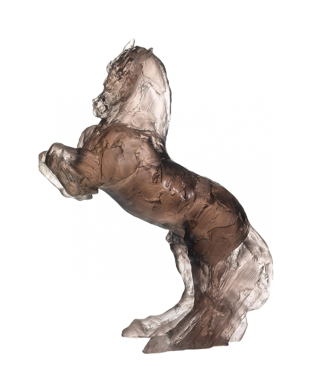 Скульптура BALTHAZAR Лошадь на дыбах 54 см хрусталь серо-розовая