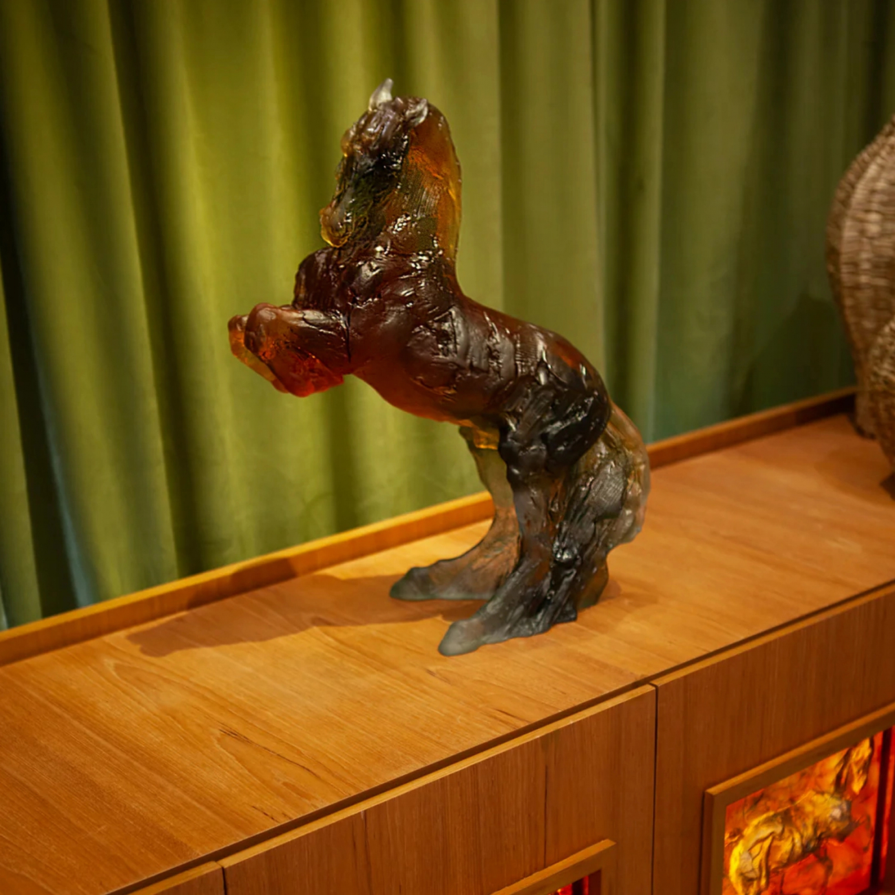 Скульптура BALTHAZAR Лошадь на дыбах 54 см хрусталь серо-розовая – 2