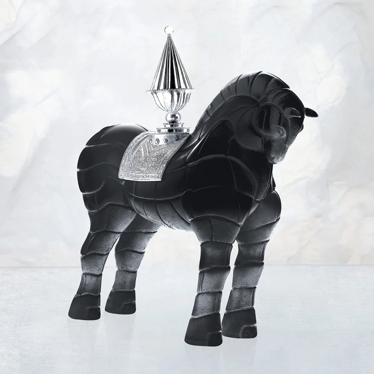 Скульптура Лошадь 31 см хрусталь черная, хром – 2