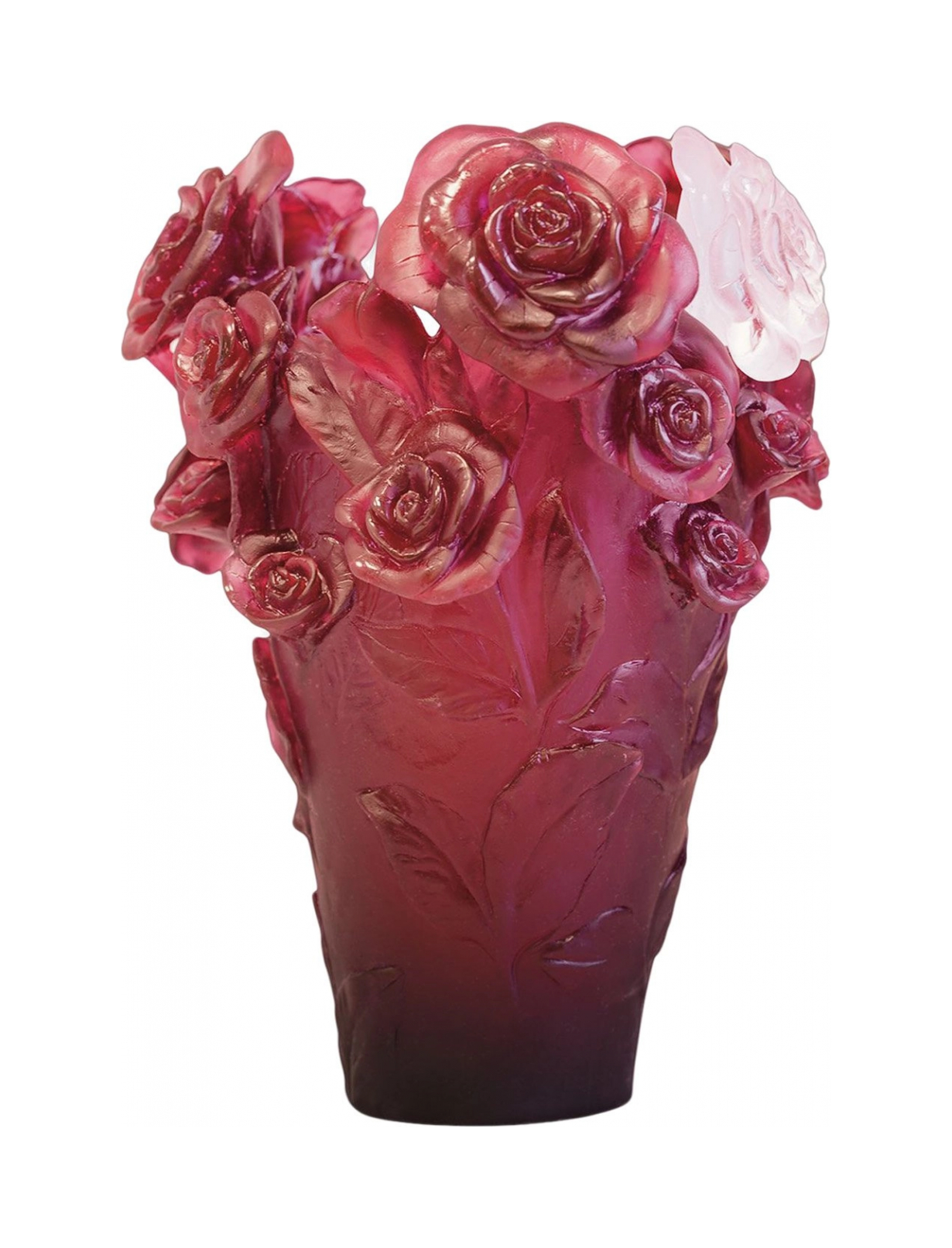 Ваза для цветов ROSE PASSION 34 см хрусталь красная