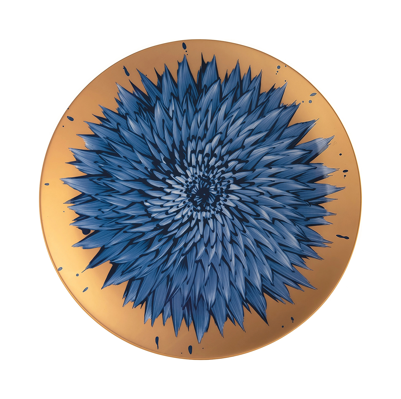 Блюдо круглое Bernardaud IN BLOOM OR 36 см фарфор сине-золотое