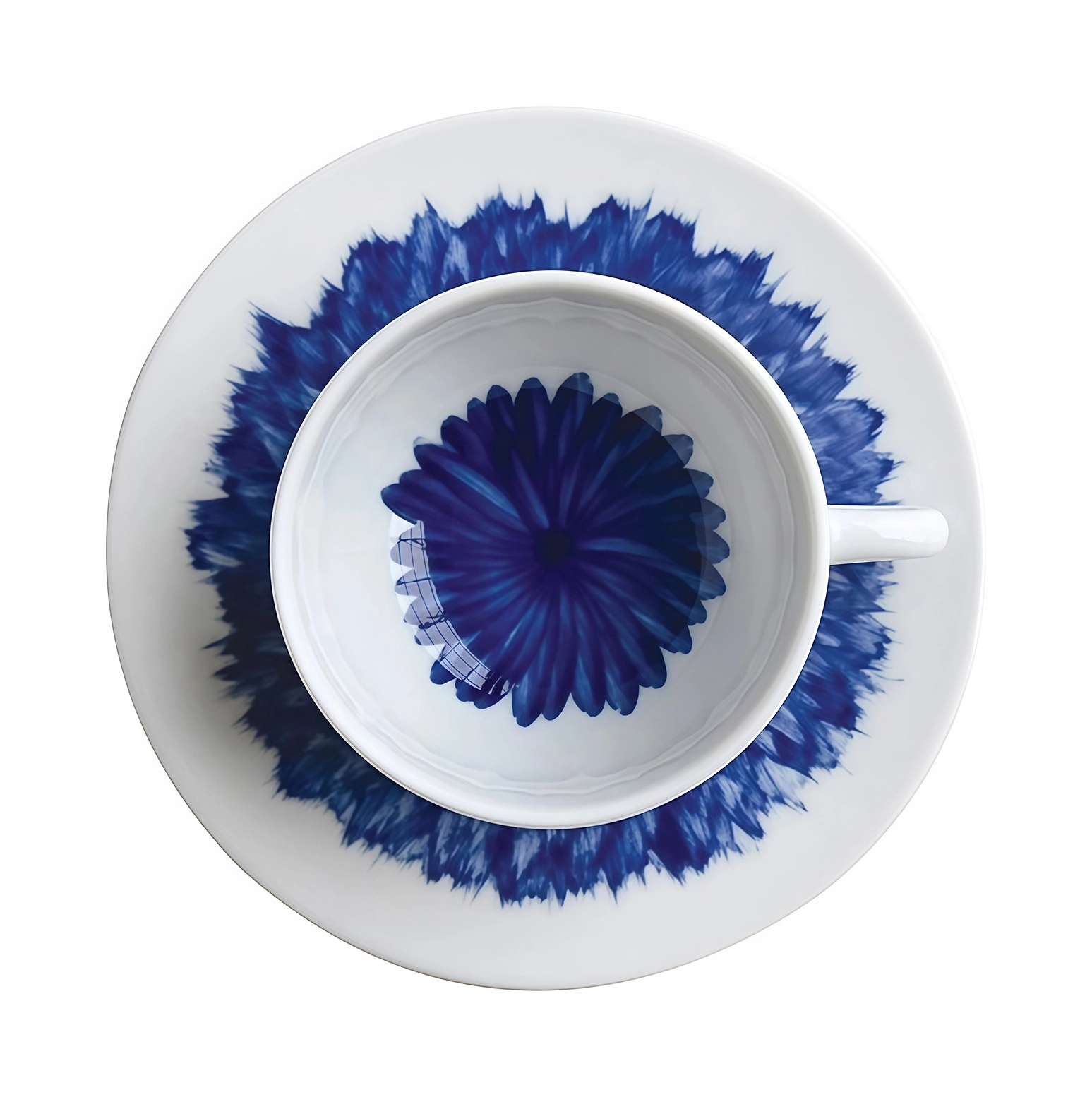 Чашка кофейная с блюдцем IN BLOOM 100 мл фарфор бело-синяя Bernardaud 1768/21509