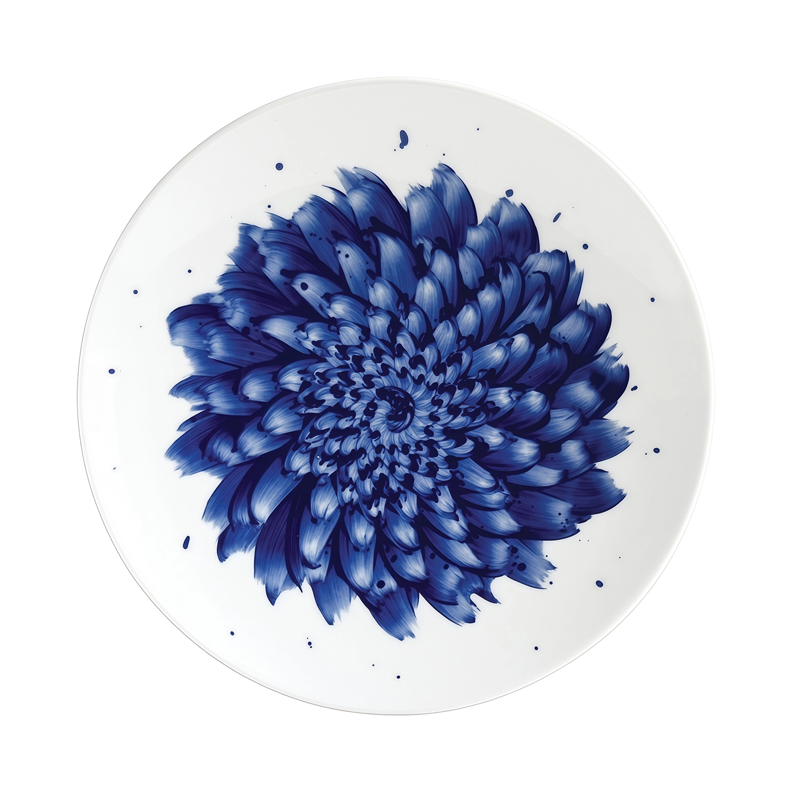 Тарелка салатная Bernardaud IN BLOOM 21 см фарфор бело-синяя