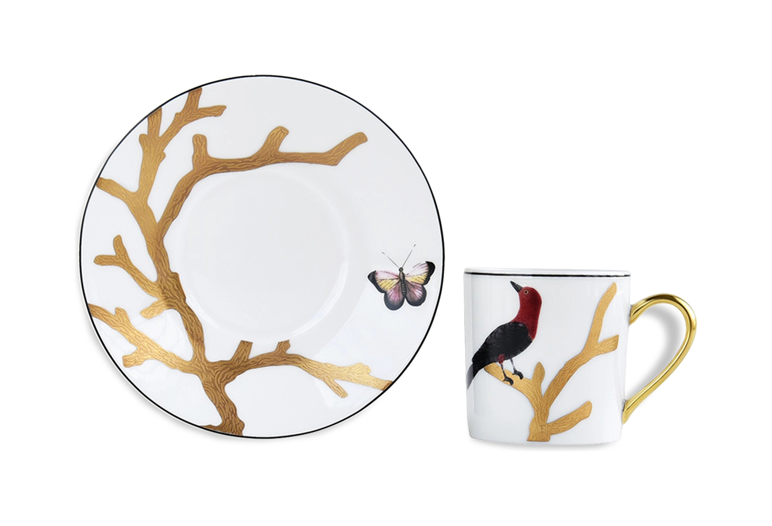 Чашка кофейная с блюдцем AUX OISEAUX 80 мл фарфор Bernardaud 2488/79