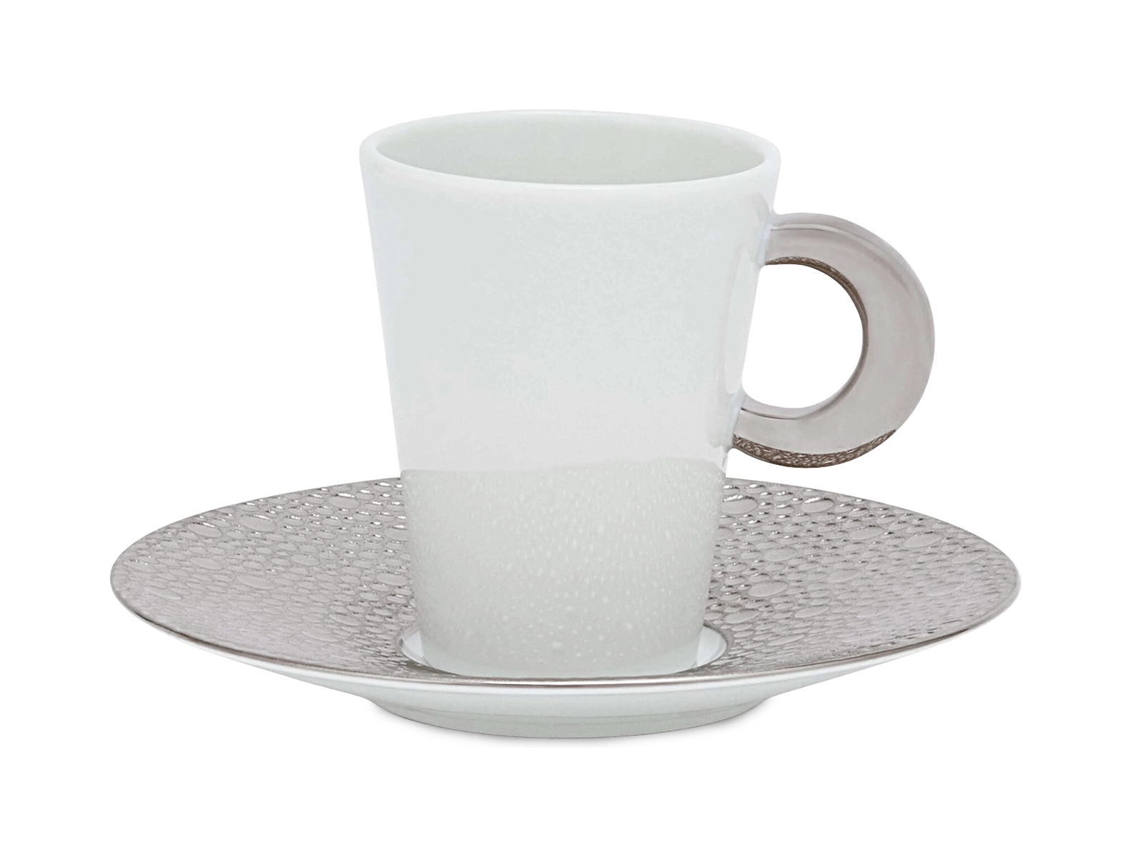 Чашка кофейная с блюдцем ECUME PLATINE 60 мл фарфор платина Bernardaud 0738/20451
