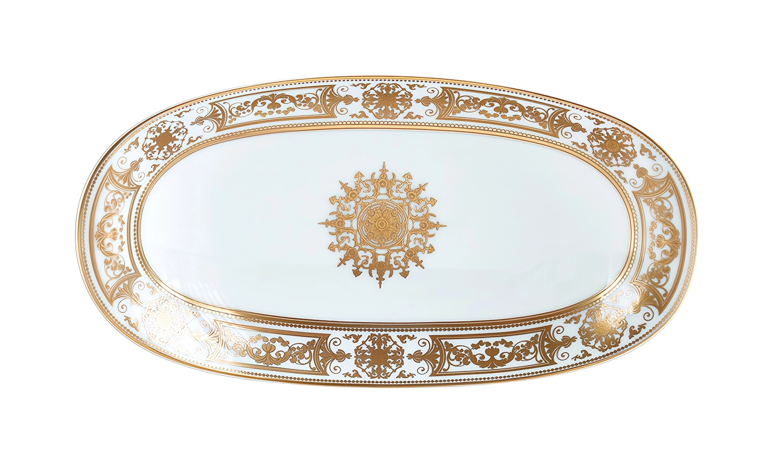 Блюдо овальное Bernardaud AUX ROIS OR 23 см фарфор белое золото