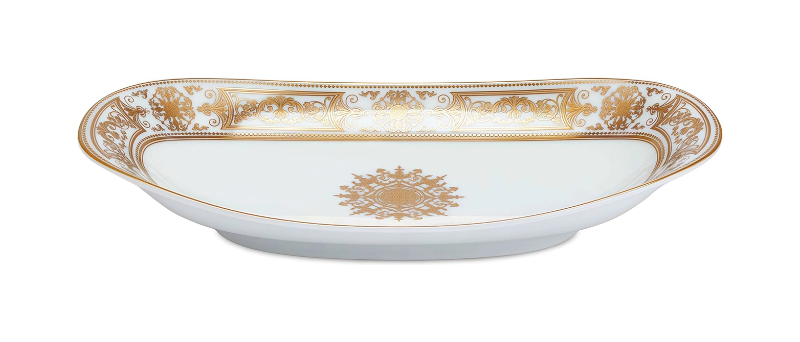 Блюдо овальное AUX ROIS OR 23 см фарфор белое золото Bernardaud 1847/125
