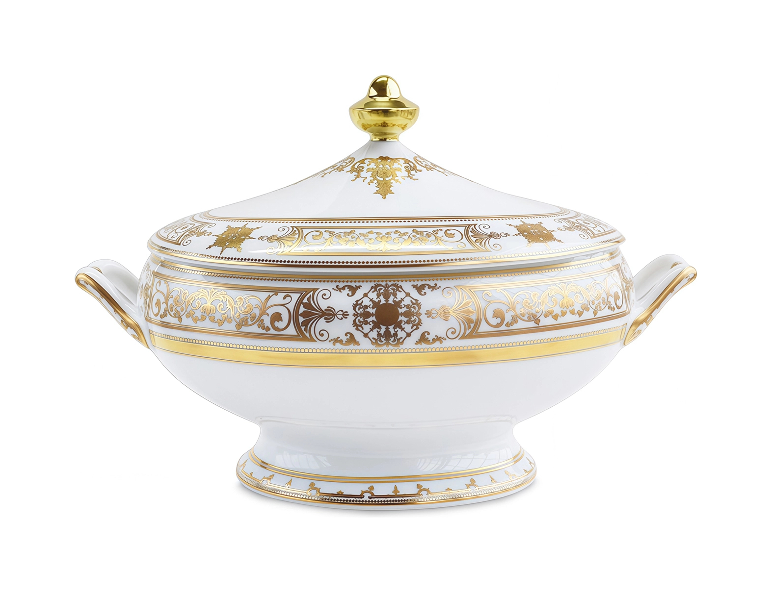 Супница Bernardaud AUX ROIS OR 2 л фарфор белая золото