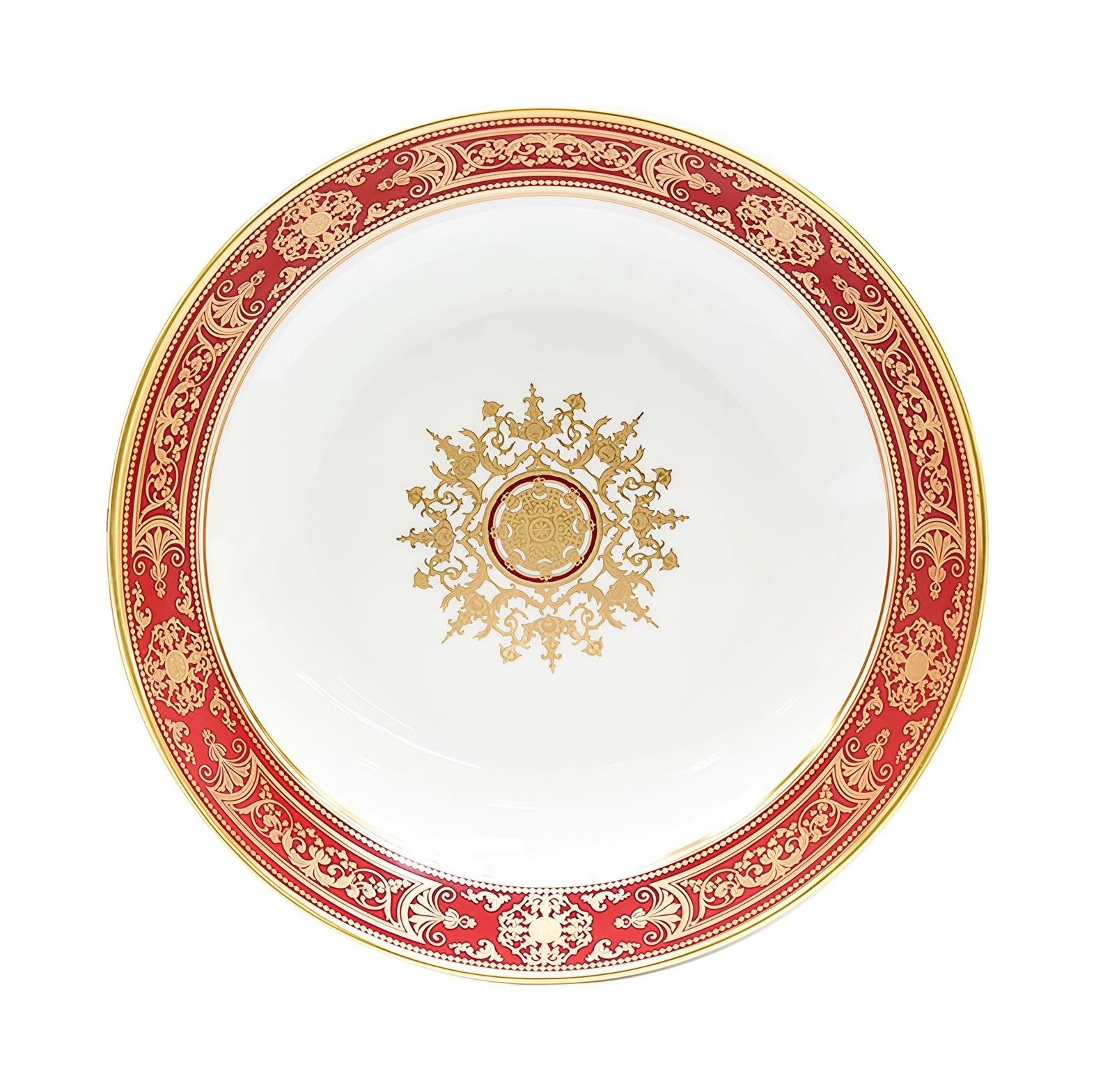 Тарелка суповая AUX ROIS ROUGE 19 см фарфор красная золото
