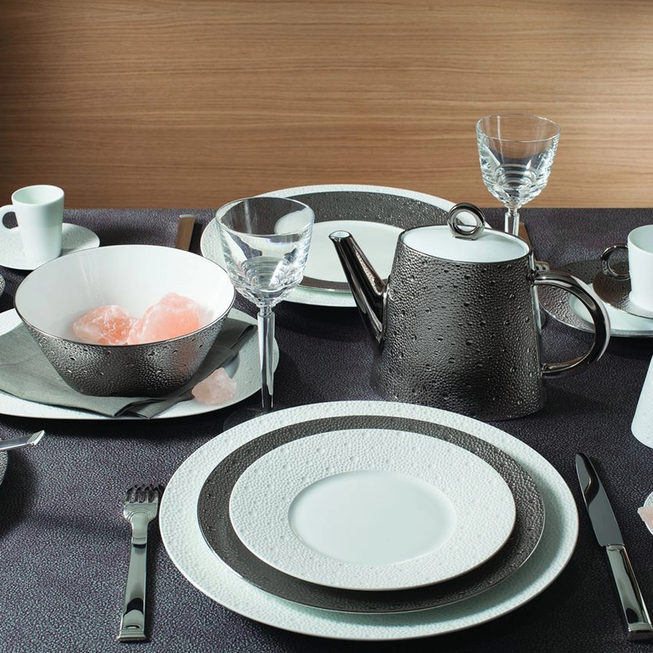 Тарелка салатная ECUME PLATINE 21 см фарфор платина Bernardaud 0738/20250