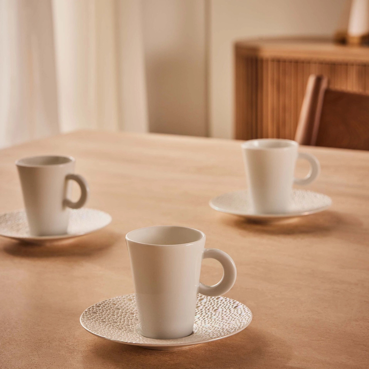 Чашка кофейная с блюдцем ECUME PERLE 60 мл фарфор перламутр Bernardaud 1975/20451