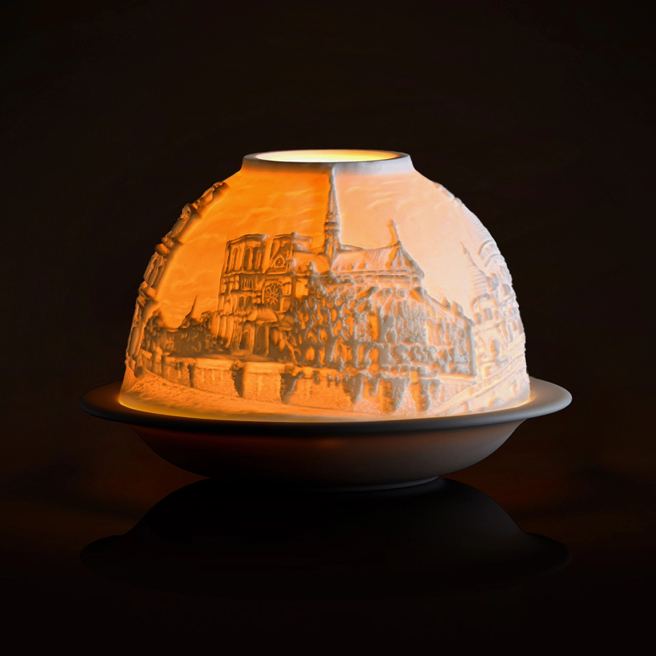 Подсвечник-литофан CHURCHES OF PARIS с ароматической свечой 7.5 см фарфор Bernardaud 2127/21204