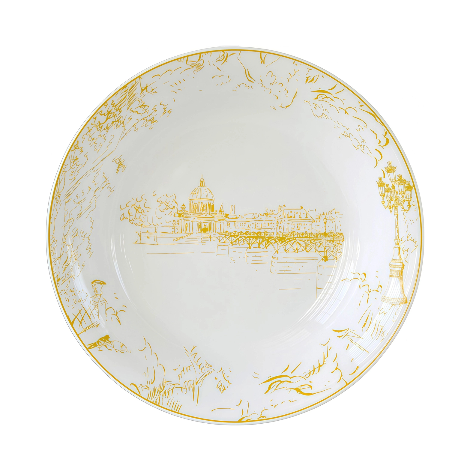 Блюдо круглое глубокое Bernardaud TOUT PARIS 24.5 см фарфор желтое