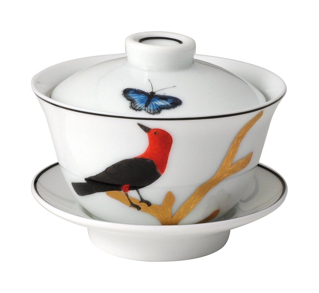 Чаша AUX OISEAUX с крышкой и блюдцем 100 мл фарфор Bernardaud 2488/1305
